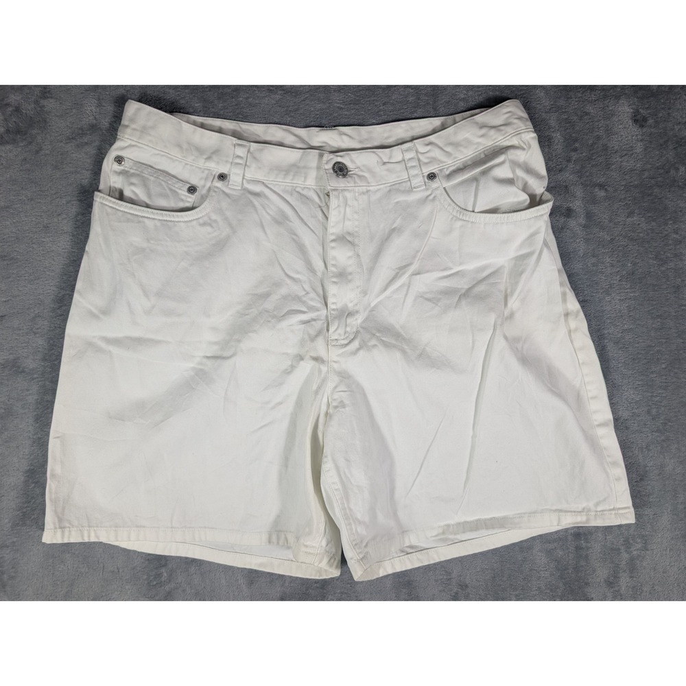 Jones New York Sport Womens White High Rise 100% Cotton Twill Shorts Size 14